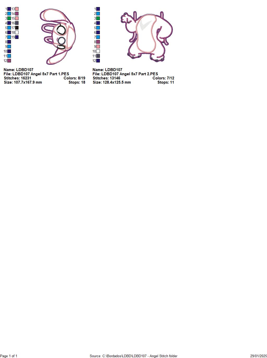 Cute Angel Stitch - ITH Project - Machine Embroidery Design