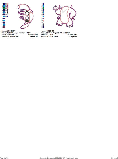 Cute Angel Stitch - ITH Project - Machine Embroidery Design