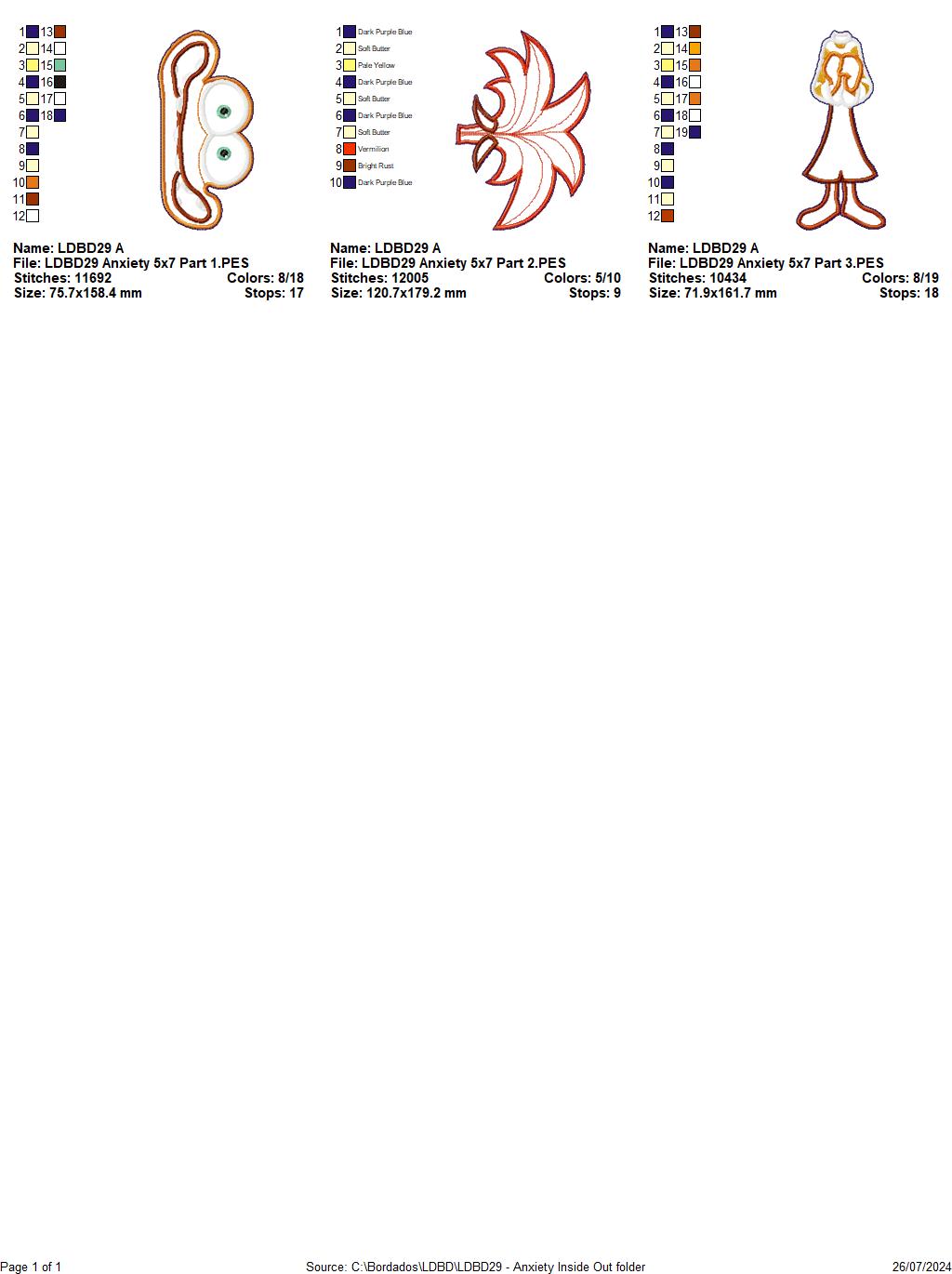 Anxiety Inside Out - ITH Project - Machine Embroidery Design