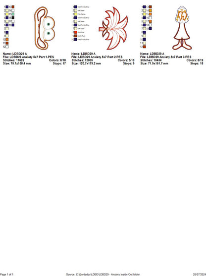 Anxiety Inside Out - ITH Project - Machine Embroidery Design