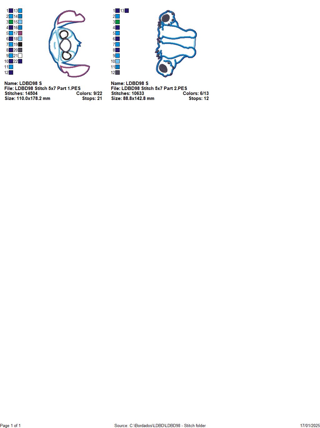 Cute Stitch - ITH Project - Machine Embroidery Design