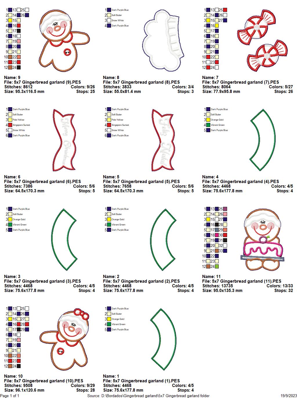 Gingerbread Wreath - ITH Project - Machine Embroidery Design