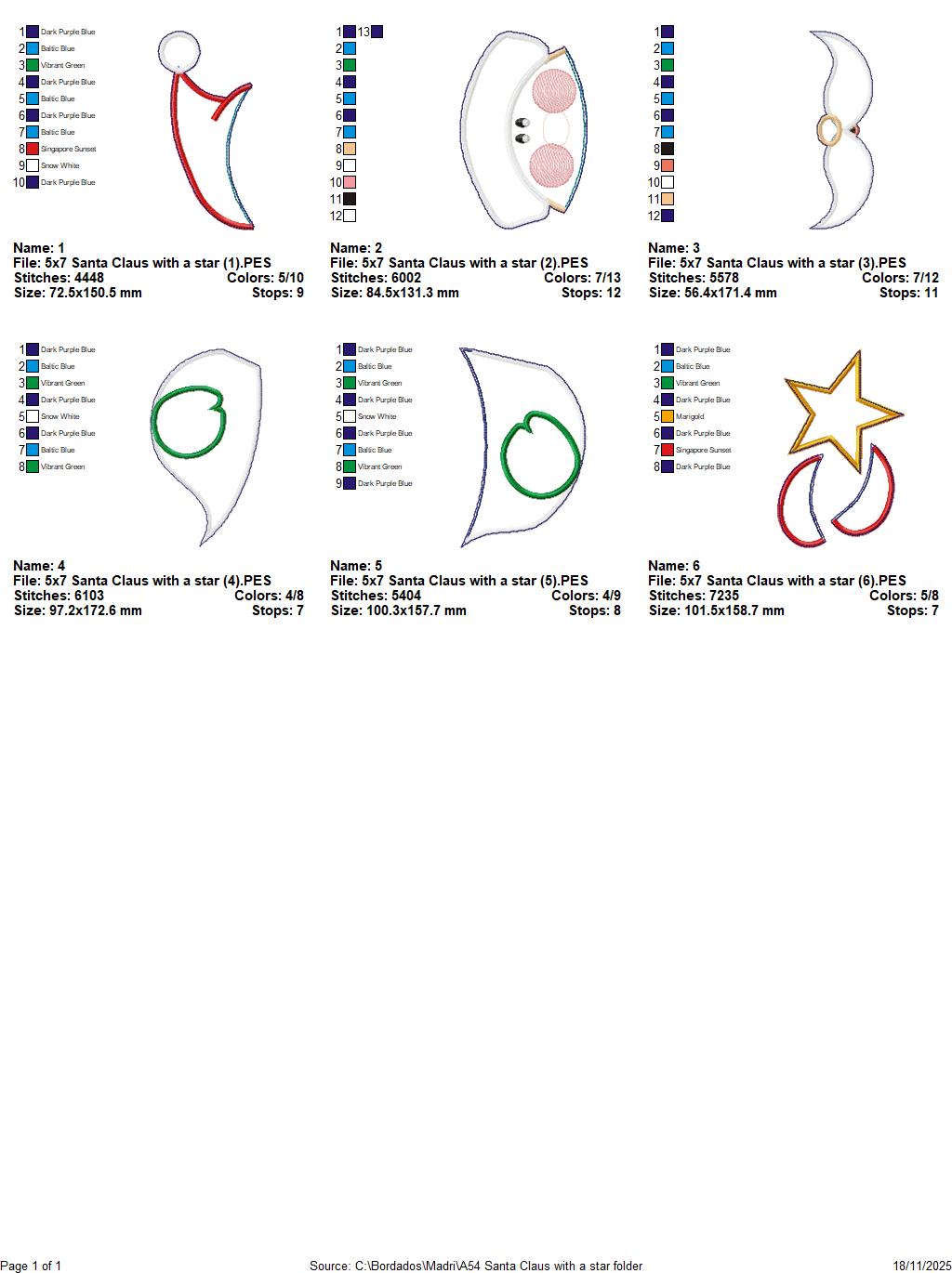 Santa Claus with Star Door Hanger – ITH Project – Machine Embroidery Design