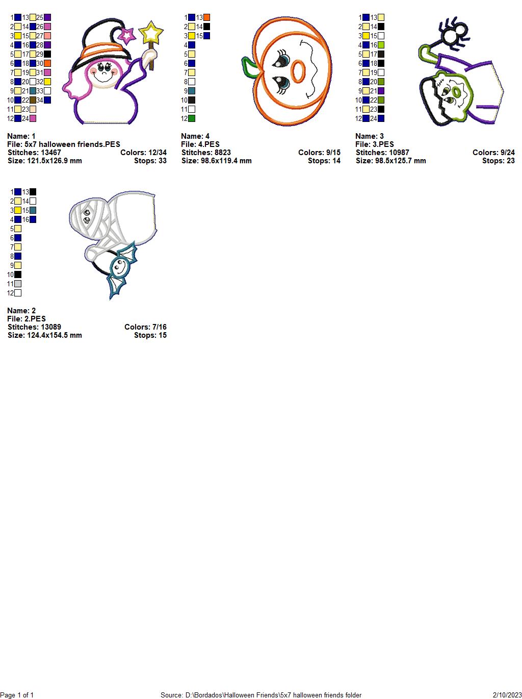 Halloween Friends - ITH Project - Machine Embroidery Design