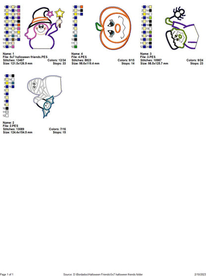 Halloween Friends - ITH Project - Machine Embroidery Design