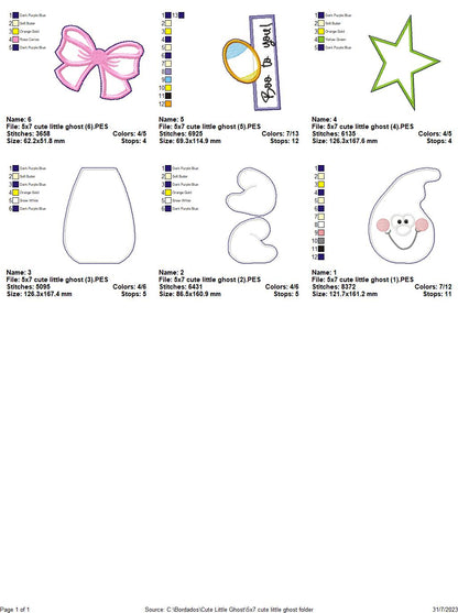 Cute Little Ghost - ITH Project - Machine Embroidery Design