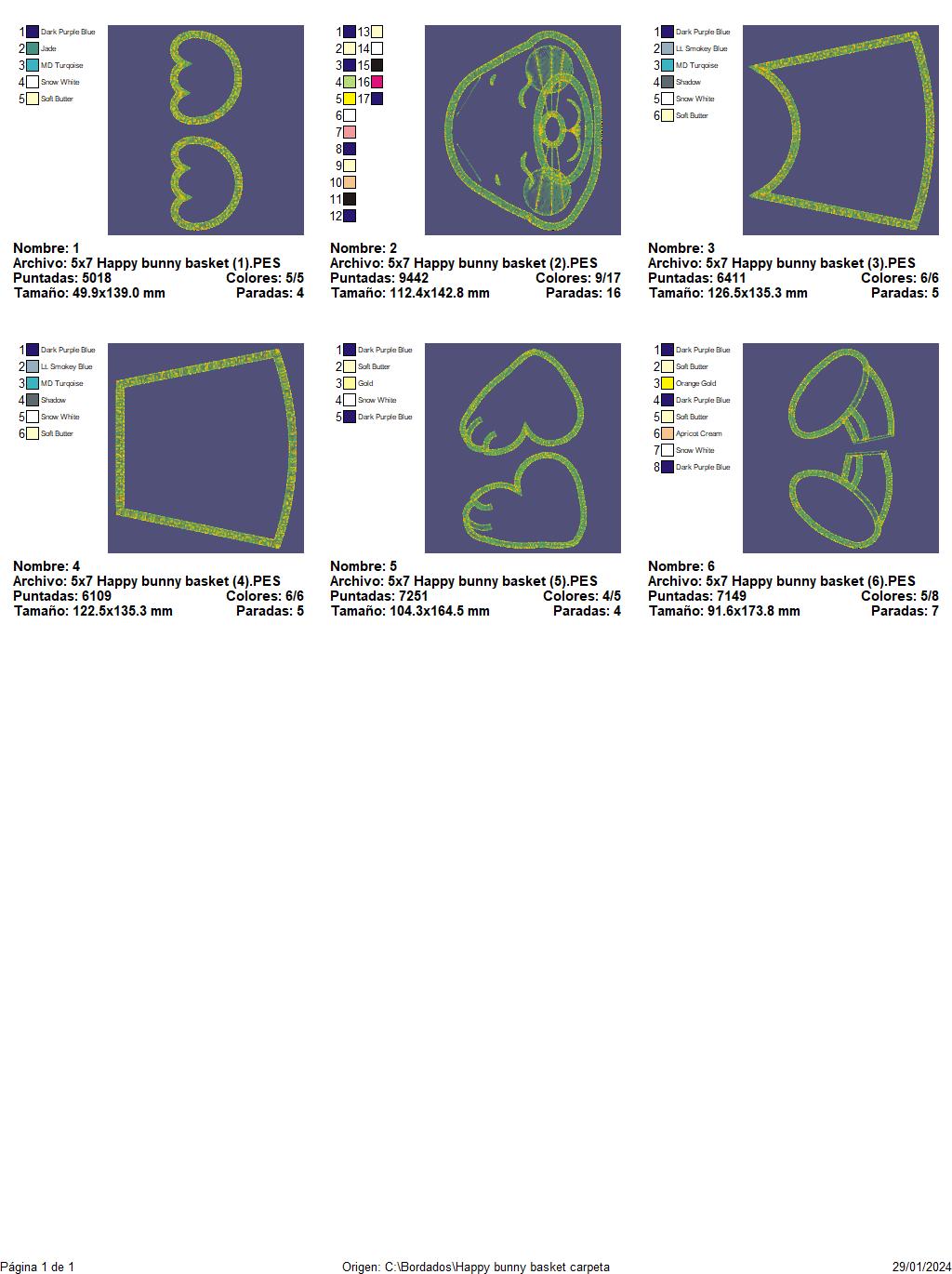 Happy Bunny Basket - ITH Project - Machine Embroidery Design
