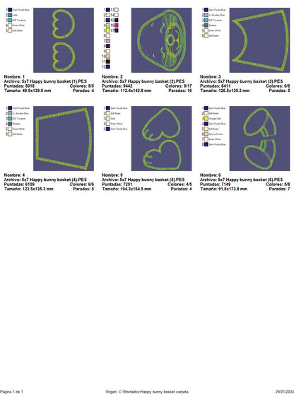 Happy Bunny Basket - ITH Project - Machine Embroidery Design