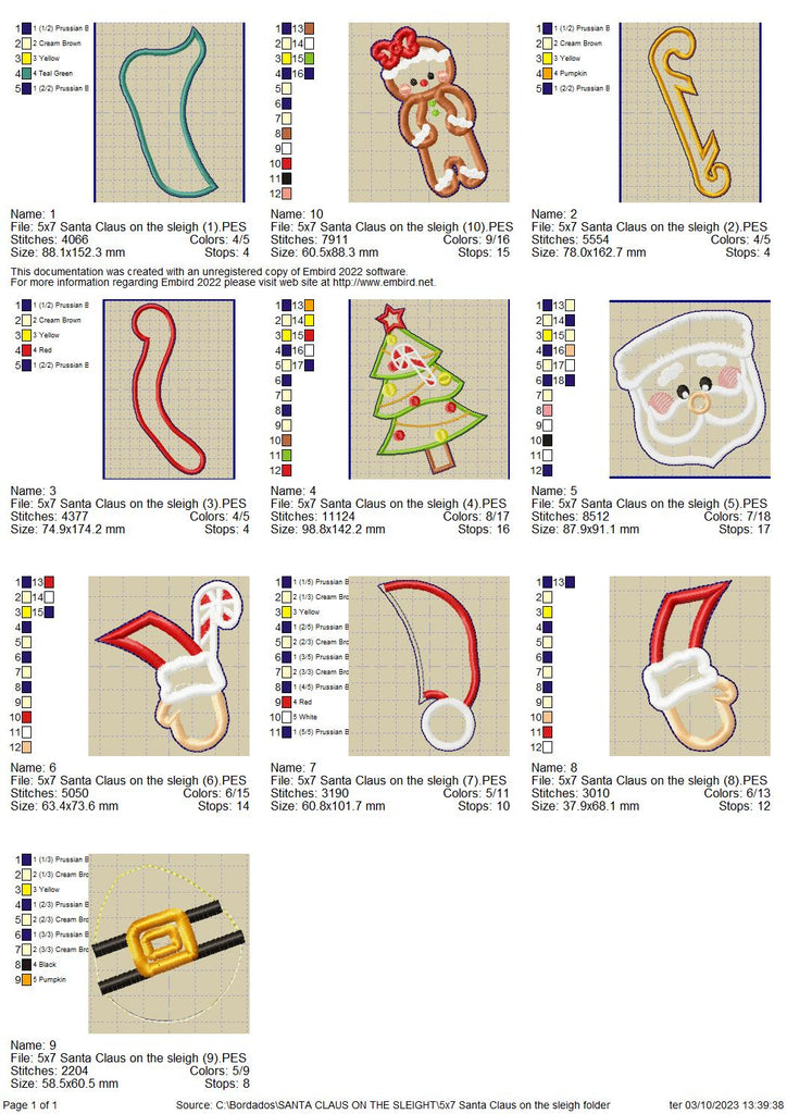 Santa Claus on the Sleight - ITH Project - Machine Embroidery Design