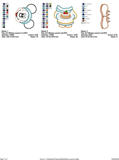 Mickey Autumn - ITH Project - Machine Embroidery Design