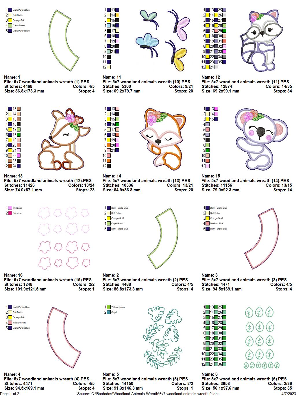 Woodland Animals Wreath - ITH Project - Machine Embroidery Design