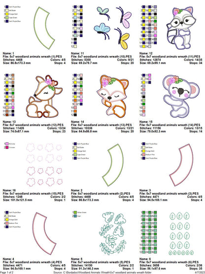 Woodland Animals Wreath - ITH Project - Machine Embroidery Design