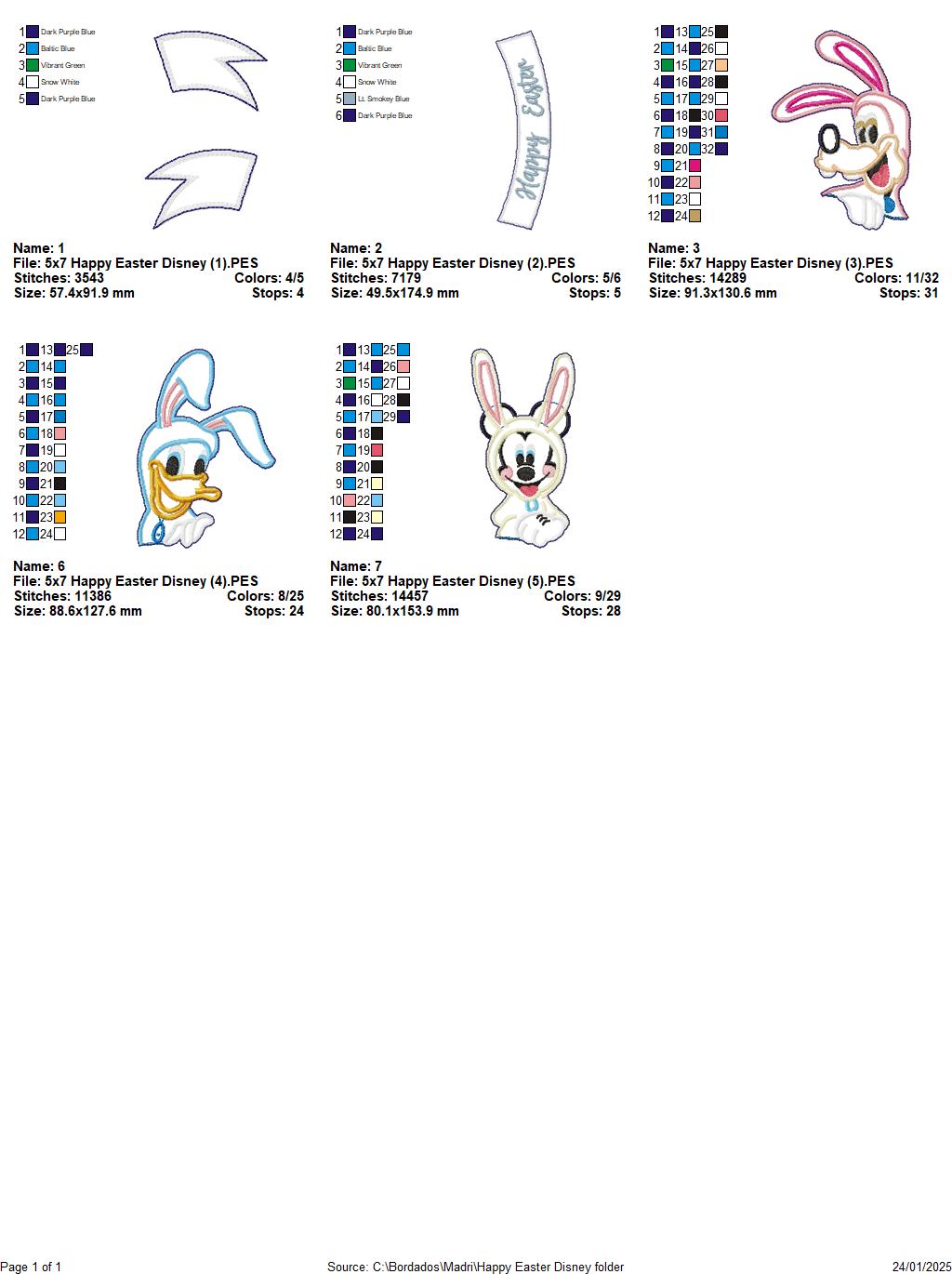 Disney Happy Easter - ITH Project - Machine Embroidery Design