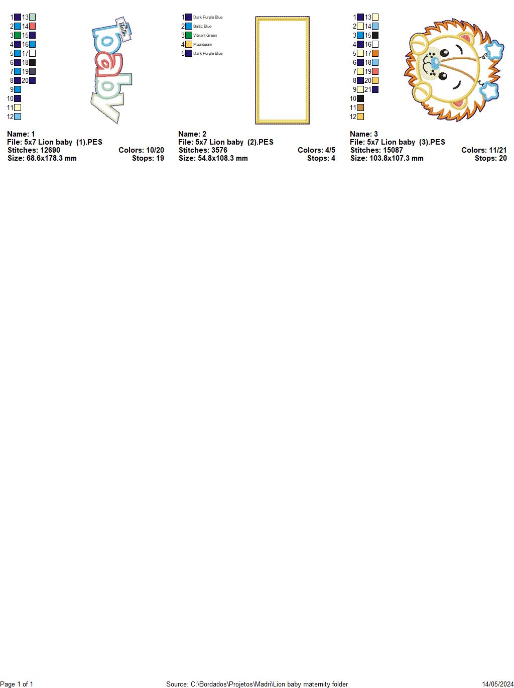 Lion Baby Nursery - ITH Project - Machine Embroidery Design