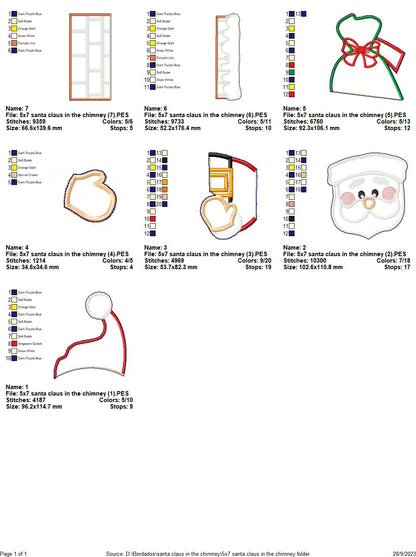 Santa Claus in the Chimney Ornament - ITH Project - Machine Embroidery Design