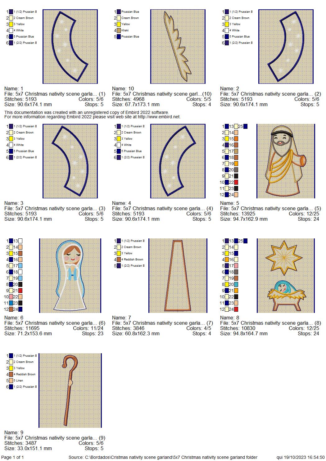 Christmas Nativity Wreath - ITH Project - Machine Embroidery Design