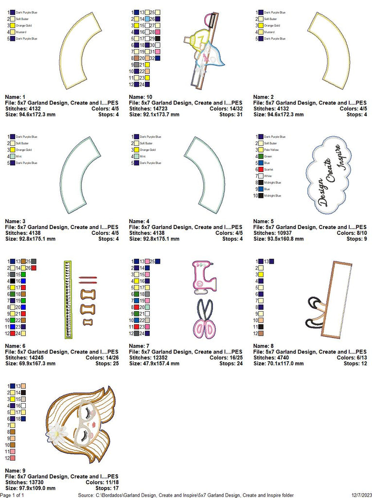 Design, Create and Inspire Wreath - ITH Project - Machine Embroidery Design