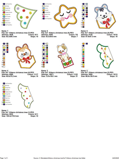Kittens Christmas Tree - ITH Project - Machine Embroidery Design