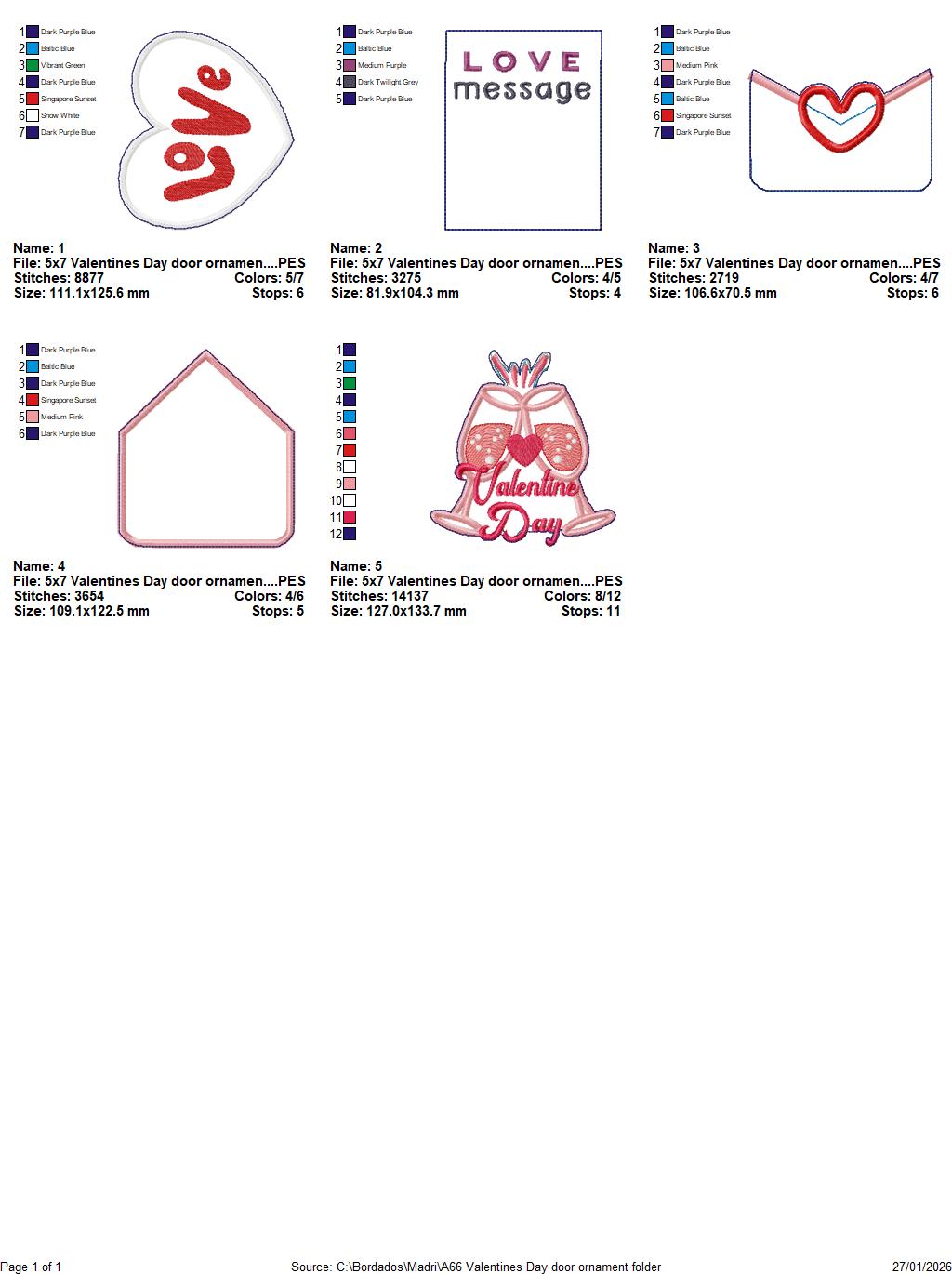 Valentine Love Hanging – ITH Project – Machine Embroidery Design