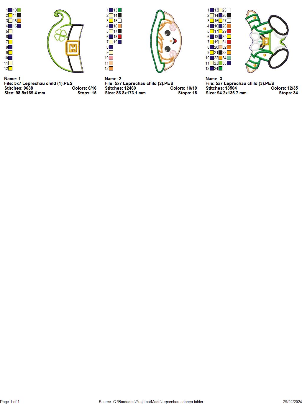 Leprechau Child - ITH Project - Machine Embroidery Design