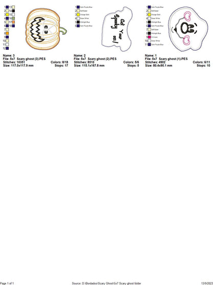 Scary Ghost - ITH Project - Machine Embroidery Design