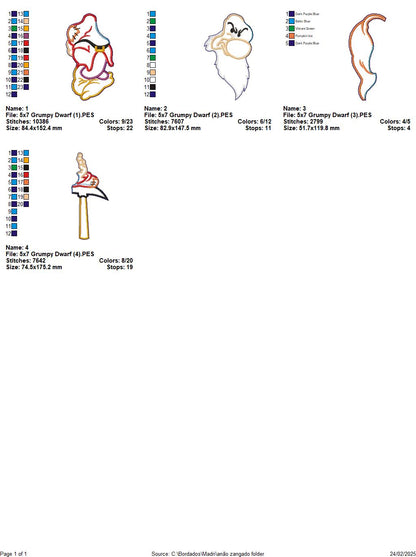 Grumpy Dwarf Ornament - ITH Project - Machine Embroidery Design