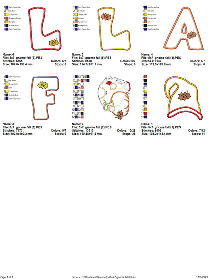 Fall Gnome Door Ornament - ITH Project - Machine Embroidery Design