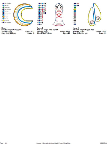 Virgin Mary  - ITH Project - Machine Embroidery Design