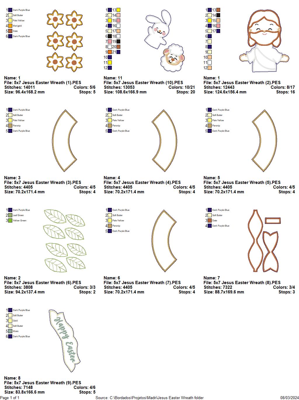 Jesus Easter Garland - ITH Project - Machine Embroidery Design