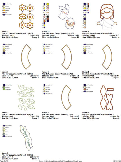 Jesus Easter Garland - ITH Project - Machine Embroidery Design