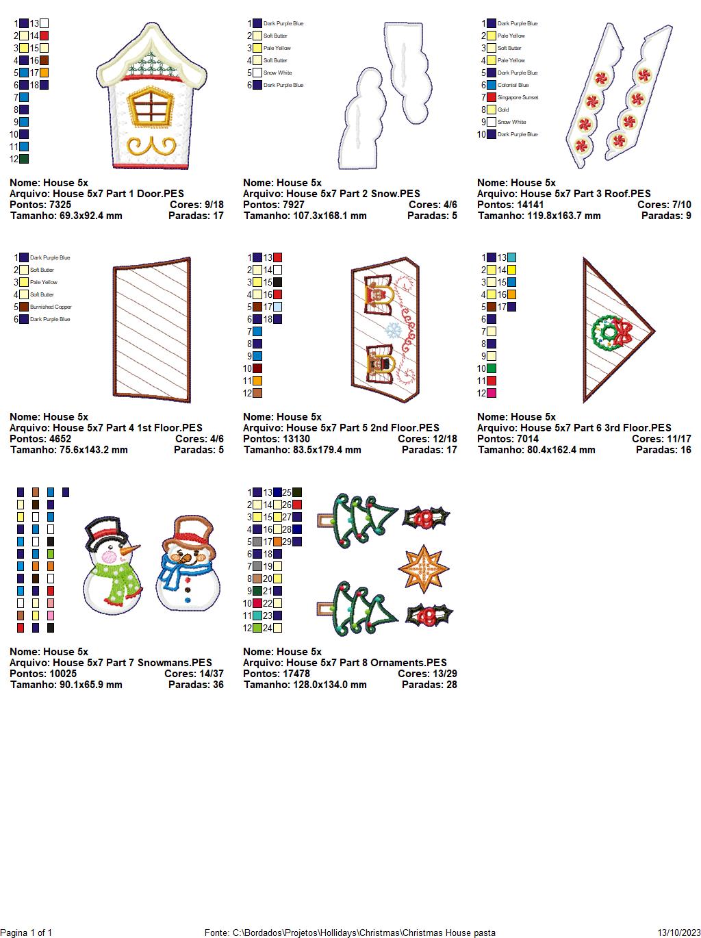 Christmas House Ornament - ITH Project - Machine Embroidery Design