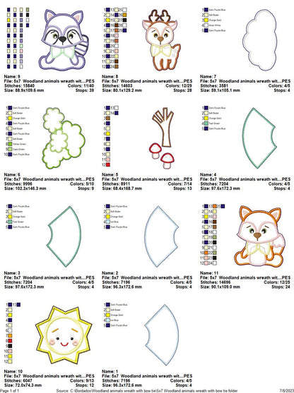 Woodland Animals Boy Wreath - ITH Project - Machine Embroidery Design