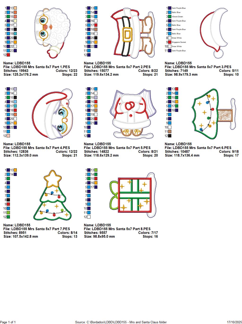 Santa and Mrs. Claus with Christmas Tree – ITH Project – Machine Embroidery Design