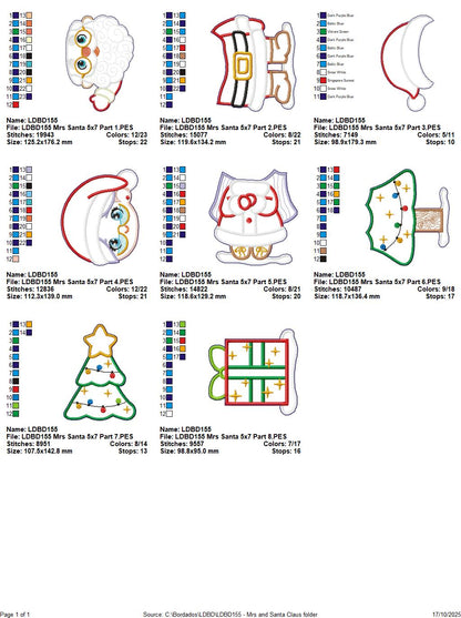 Santa and Mrs. Claus with Christmas Tree – ITH Project – Machine Embroidery Design