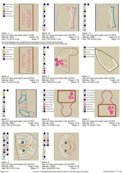 Santa and Mrs. Claus Cooking - ITH Project - Machine Embroidery Design