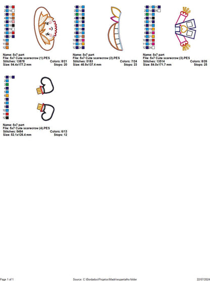 Cute Scarecrow  - ITH Project - Machine Embroidery Design