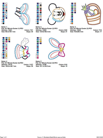 Minnie Easter - ITH Project - Machine Embroidery Design