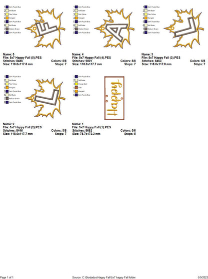 Happy Fall Door Ornament - ITH Project - Machine Embroidery Design