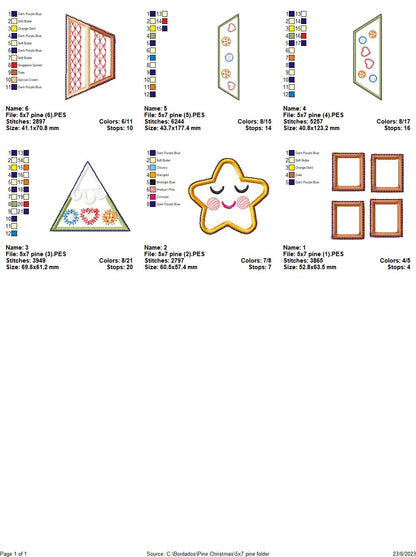 Christmas Tree Vase Ornament - ITH Project - Machine Embroidery Design