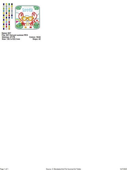 Stylish Crab Mug Rug - ITH Project - Machine Embroidery Design