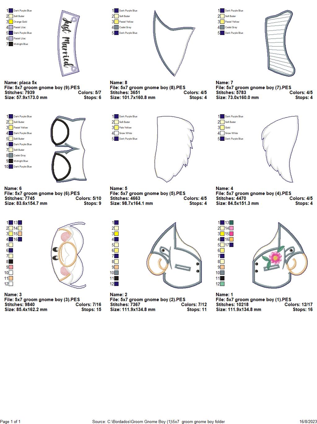 Groom Gnome - ITH Project - Machine Embroidery Design