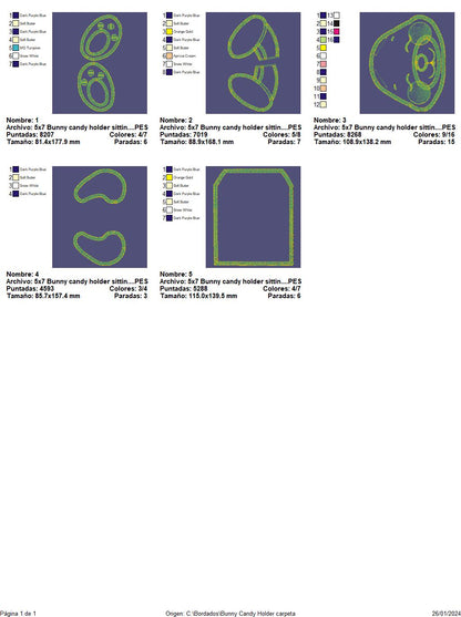 Bunny Sitting Candy Holder - ITH Project - Machine Embroidery Design