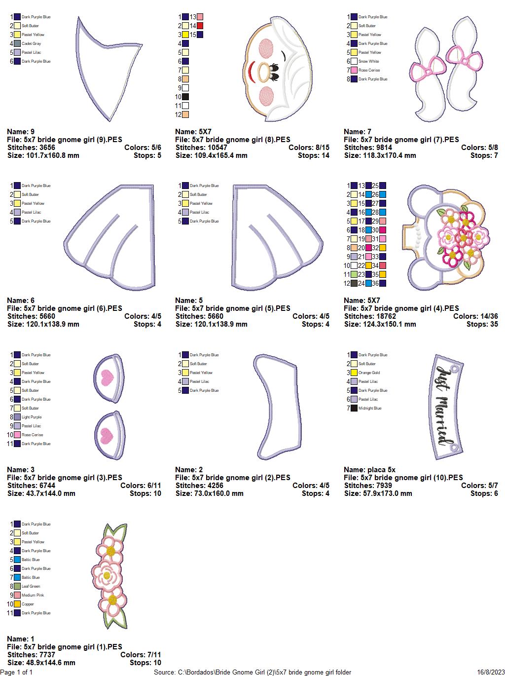 Bride Gnome - ITH Project - Machine Embroidery Design