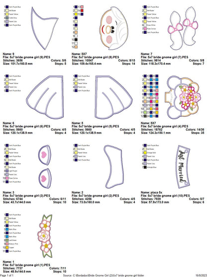 Bride Gnome - ITH Project - Machine Embroidery Design