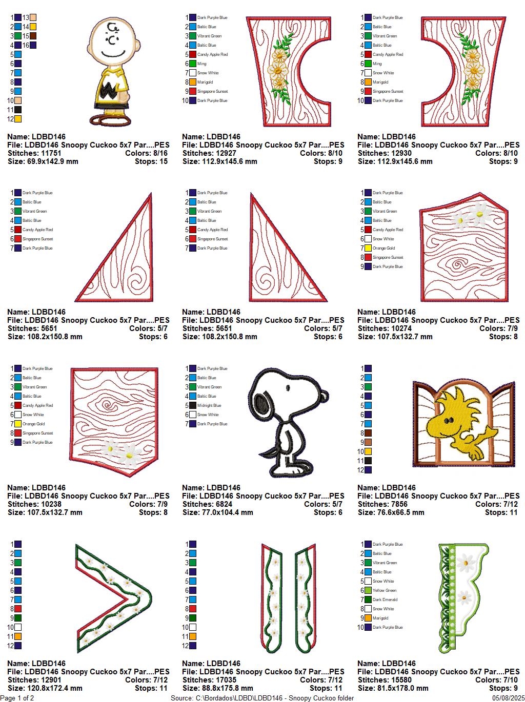 Peanuts Cuckoo Clock – ITH Project – Machine Embroidery Design