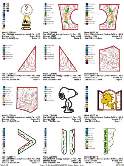 Peanuts Cuckoo Clock – ITH Project – Machine Embroidery Design