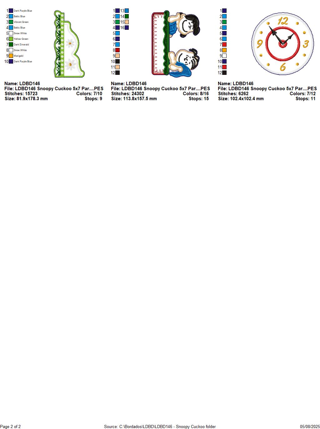 Peanuts Cuckoo Clock – ITH Project – Machine Embroidery Design