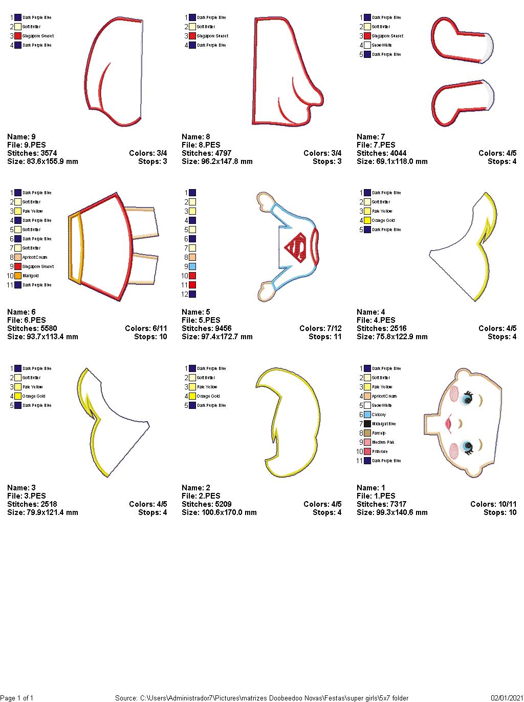 Supergirl Ornament - ITH Project - Machine Embroidery Design