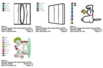 Snoopy House Towel Holder – ITH Project – Machine Embroidery Design