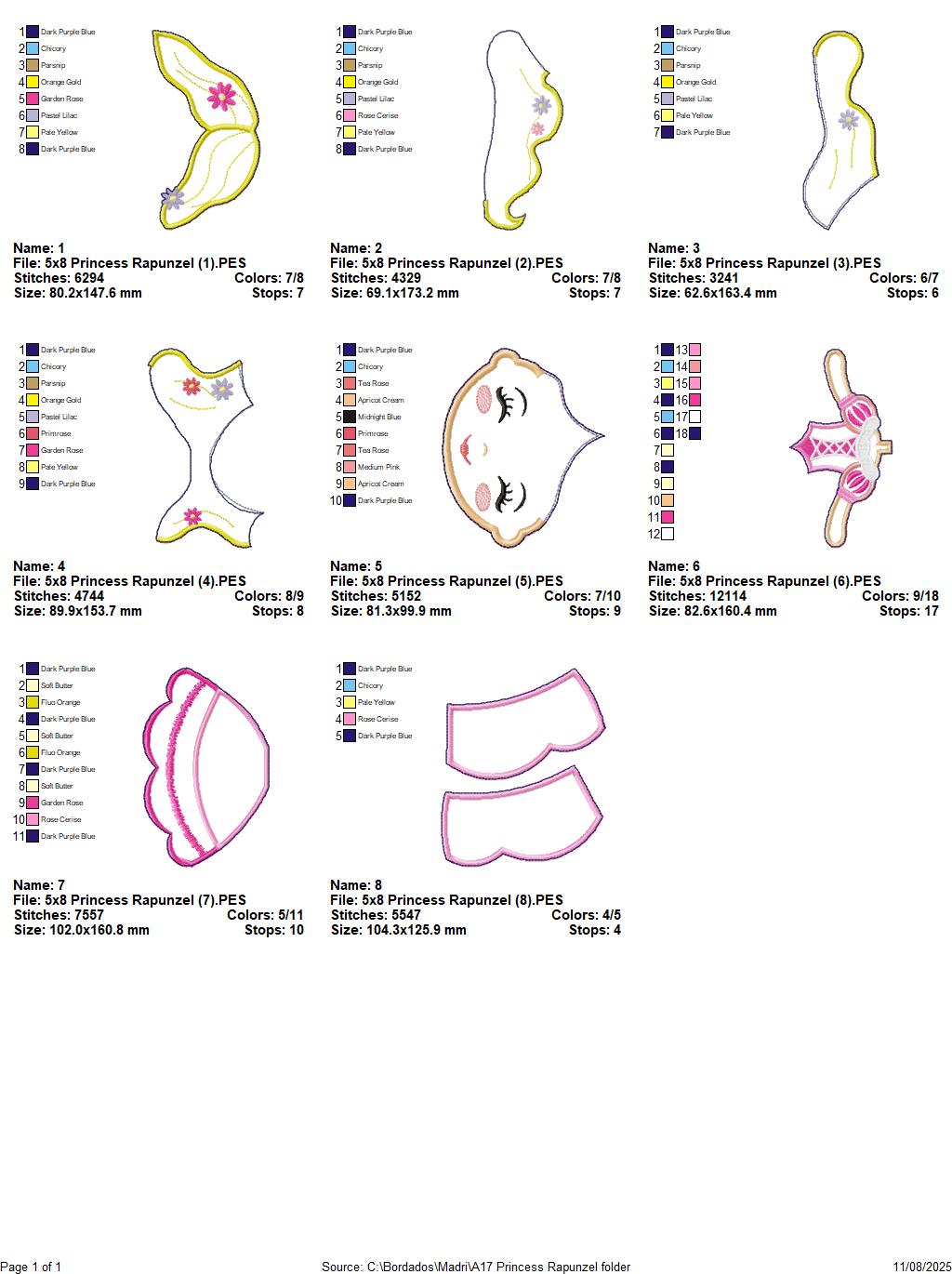 Rapunzel Princess – ITH Project – Machine Embroidery Design